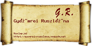 Gyömrei Ruszlána névjegykártya